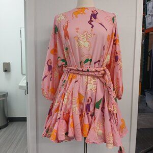 Rhode Paneled "Constellation" pink colorful dress